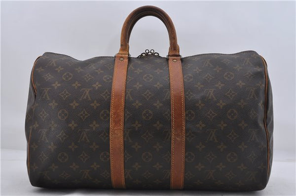 Authentic Louis Vuitton Monogram Keepall 45 Boston Bag M41428 LV 7748D