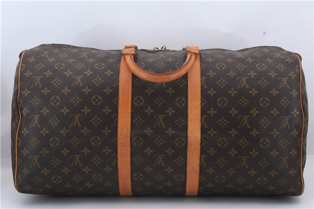 Authentic Louis Vuitton Monogram Keepall 55 Boston Bag M41424 LV 7752C