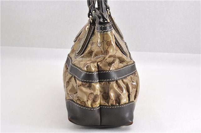 Authentic GUCCI GG Crystal Shoulder Tote Bag PVC Leather 223964 Brown 7752F