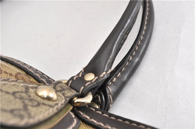 Authentic GUCCI GG Crystal Shoulder Tote Bag PVC Leather 223964 Brown 7752F