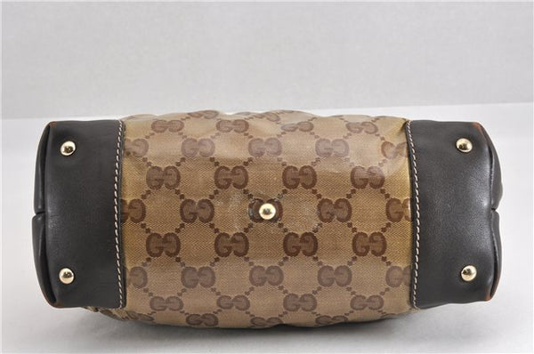 Authentic GUCCI GG Crystal Shoulder Tote Bag PVC Leather 223964 Brown 7752F