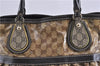 Authentic GUCCI GG Crystal Shoulder Tote Bag PVC Leather 223964 Brown 7752F