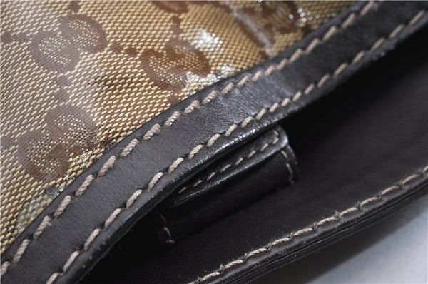 Authentic GUCCI GG Crystal Shoulder Tote Bag PVC Leather 223964 Brown 7752F