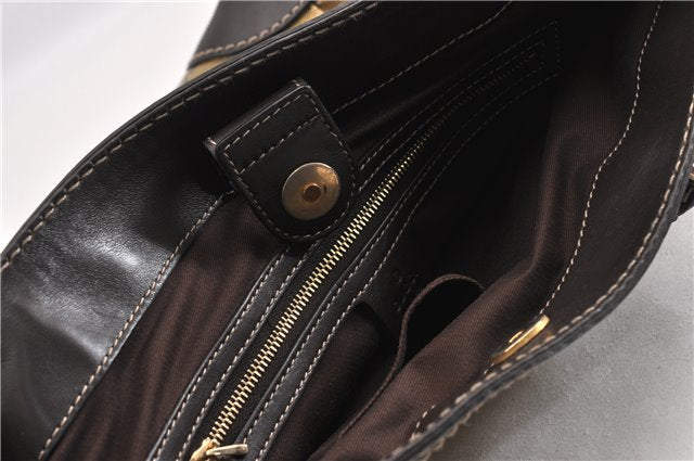Authentic GUCCI GG Crystal Shoulder Tote Bag PVC Leather 223964 Brown 7752F