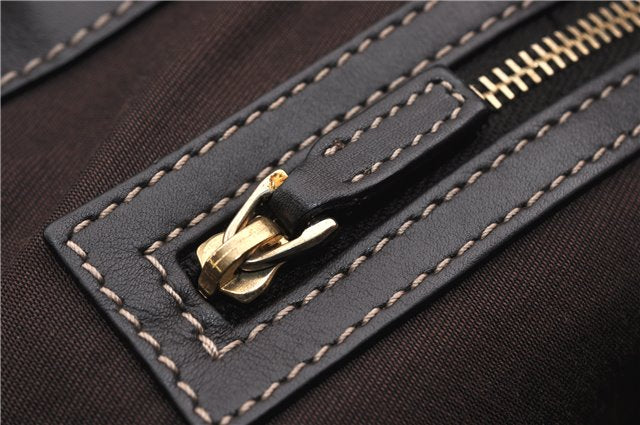 Authentic GUCCI GG Crystal Shoulder Tote Bag PVC Leather 223964 Brown 7752F