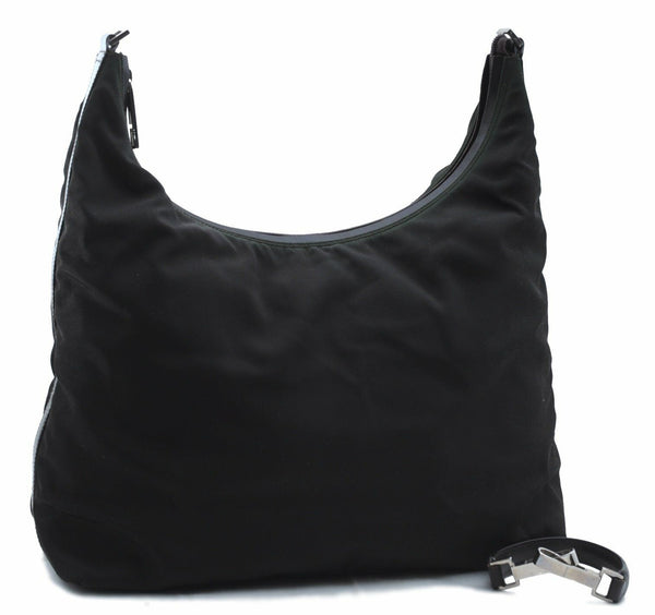 Authentic GUCCI Shoulder Bag Nylon Leather Green Brown 7754A