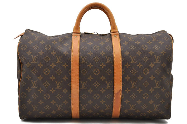 Authentic LOUIS VUITTON Monogram Keepall 50 Boston Bag M41426 LV 7755C