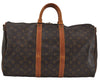 Auth Louis Vuitton Monogram Keepall Bandouliere 45 Boston Bag M41418 LV 7757D
