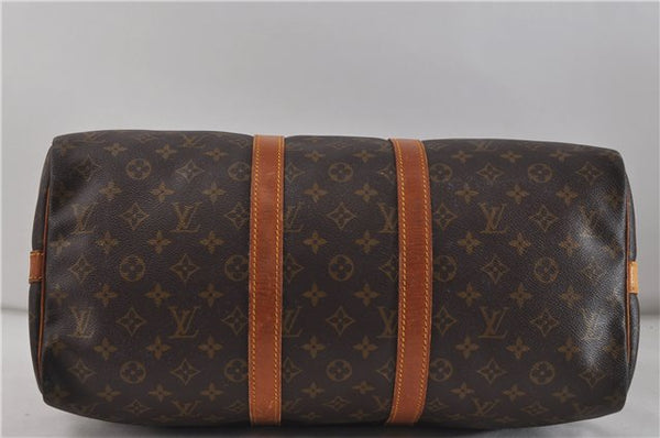 Auth Louis Vuitton Monogram Keepall Bandouliere 45 Boston Bag M41418 LV 7757D