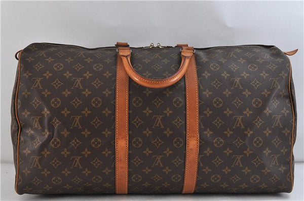 Authentic LOUIS VUITTON Monogram Keepall 55 Boston Bag M41424 LV 7758C