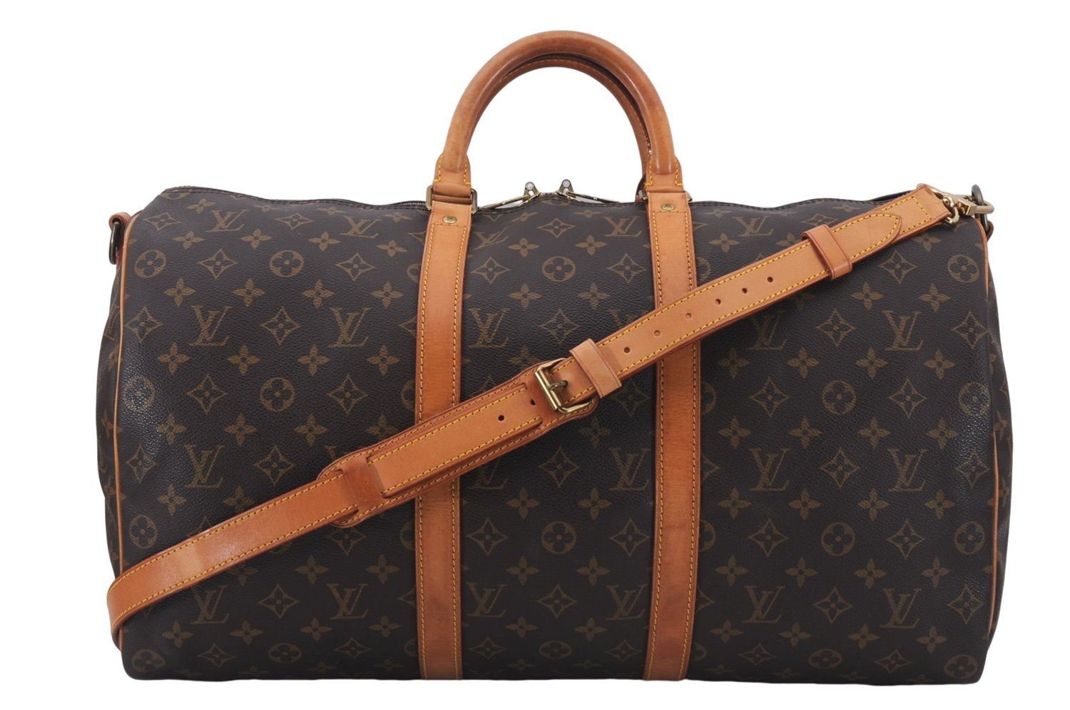 Auth Louis Vuitton Monogram Keepall Bandouliere 50 Boston Bag M41416 LV 7759D