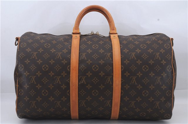 Auth Louis Vuitton Monogram Keepall Bandouliere 50 Boston Bag M41416 LV 7759D