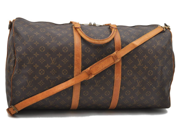 Auth LOUIS VUITTON Monogram Keepall Bandouliere 60 Boston Bag M41412 LV 7760C