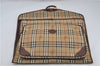 Authentic Burberrys Nova Check 2Way Garment Cover PVC Leather Beige Brown 7761D