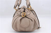 Authentic Chloe Paddington Leather Shoulder Hand Bag Purse Beige 7762D