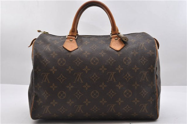 Authentic Louis Vuitton Monogram Speedy 30 Hand Bag M41526 LV 7763C