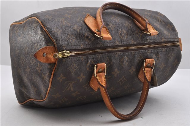 Authentic Louis Vuitton Monogram Speedy 30 Hand Bag M41526 LV 7763C