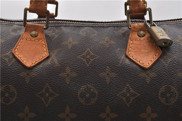 Authentic Louis Vuitton Monogram Speedy 30 Hand Bag M41526 LV 7763C