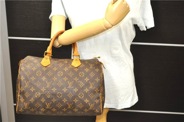 Authentic Louis Vuitton Monogram Speedy 30 Hand Bag M41526 LV 7763C