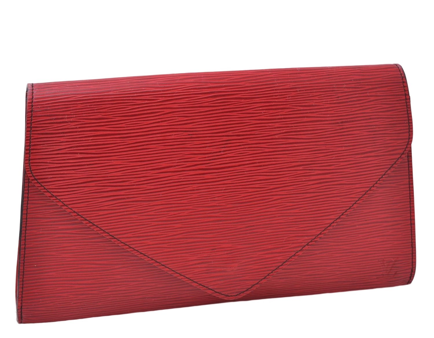 Authentic Louis Vuitton Epi Arts Deco Clutch Bag Red M52637 LV 7763D