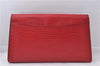 Authentic Louis Vuitton Epi Arts Deco Clutch Bag Red M52637 LV 7763D