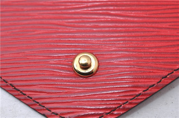 Authentic Louis Vuitton Epi Arts Deco Clutch Bag Red M52637 LV 7763D