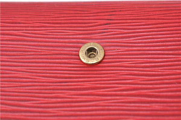 Authentic Louis Vuitton Epi Arts Deco Clutch Bag Red M52637 LV 7763D