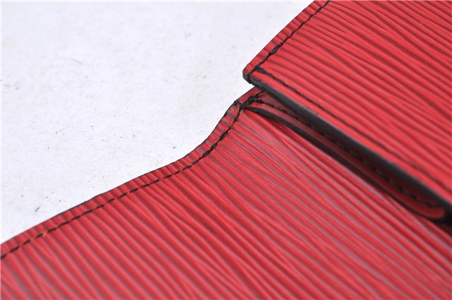 Authentic Louis Vuitton Epi Arts Deco Clutch Bag Red M52637 LV 7763D