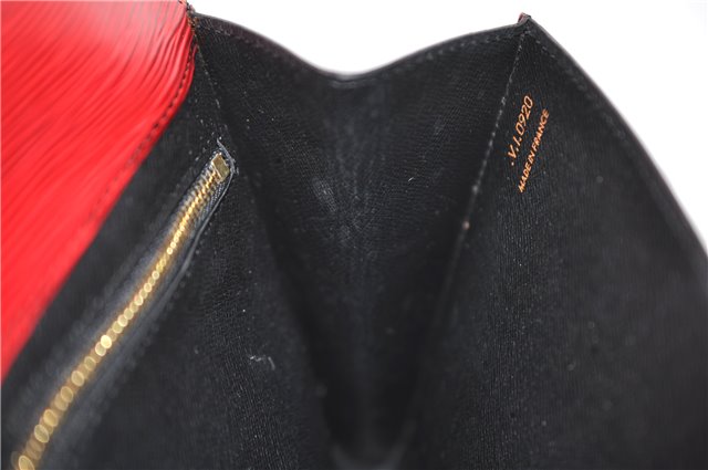 Authentic Louis Vuitton Epi Arts Deco Clutch Bag Red M52637 LV 7763D