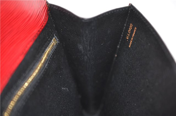 Authentic Louis Vuitton Epi Arts Deco Clutch Bag Red M52637 LV 7763D