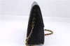 Authentic CHANEL Lamb Skin Matelasse Chain Shoulder Bag Purse Black CC 7765E