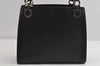 Authentic Salvatore Ferragamo Gancini Vintage Leather Shoulder Bag Black 7765I