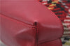 Authentic BURBERRY Vintage Shoulder Tote Bag Cotton Leather Red Ivory 7766D