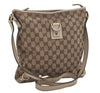 Authentic GUCCI Abbey Shoulder Cross Bag GG Canvas Leather 131326 Brown 7768I