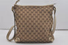 Authentic GUCCI Abbey Shoulder Cross Bag GG Canvas Leather 131326 Brown 7768I