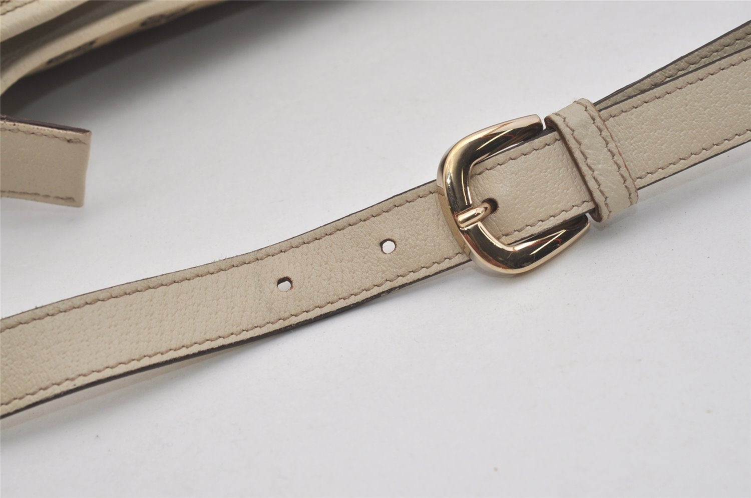 Authentic GUCCI Abbey Shoulder Cross Bag GG Canvas Leather 131326 Brown 7768I