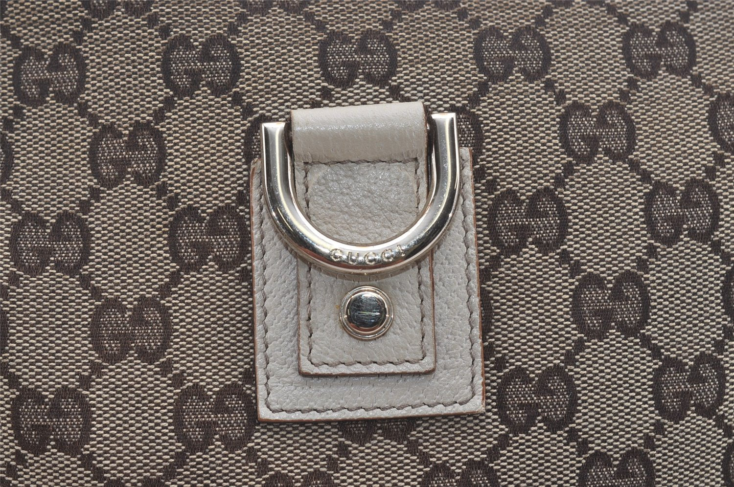 Authentic GUCCI Abbey Shoulder Cross Bag GG Canvas Leather 131326 Brown 7768I