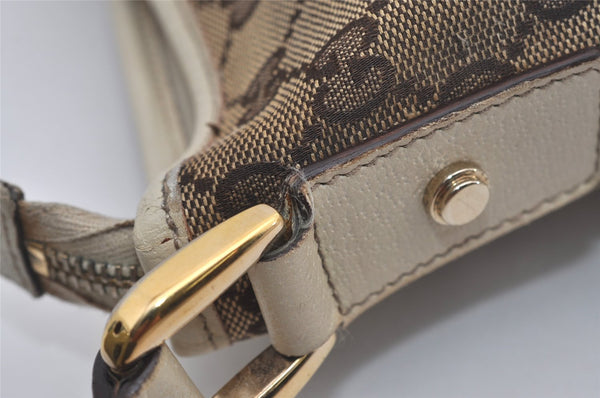 Authentic GUCCI Abbey Shoulder Cross Bag GG Canvas Leather 131326 Brown 7768I