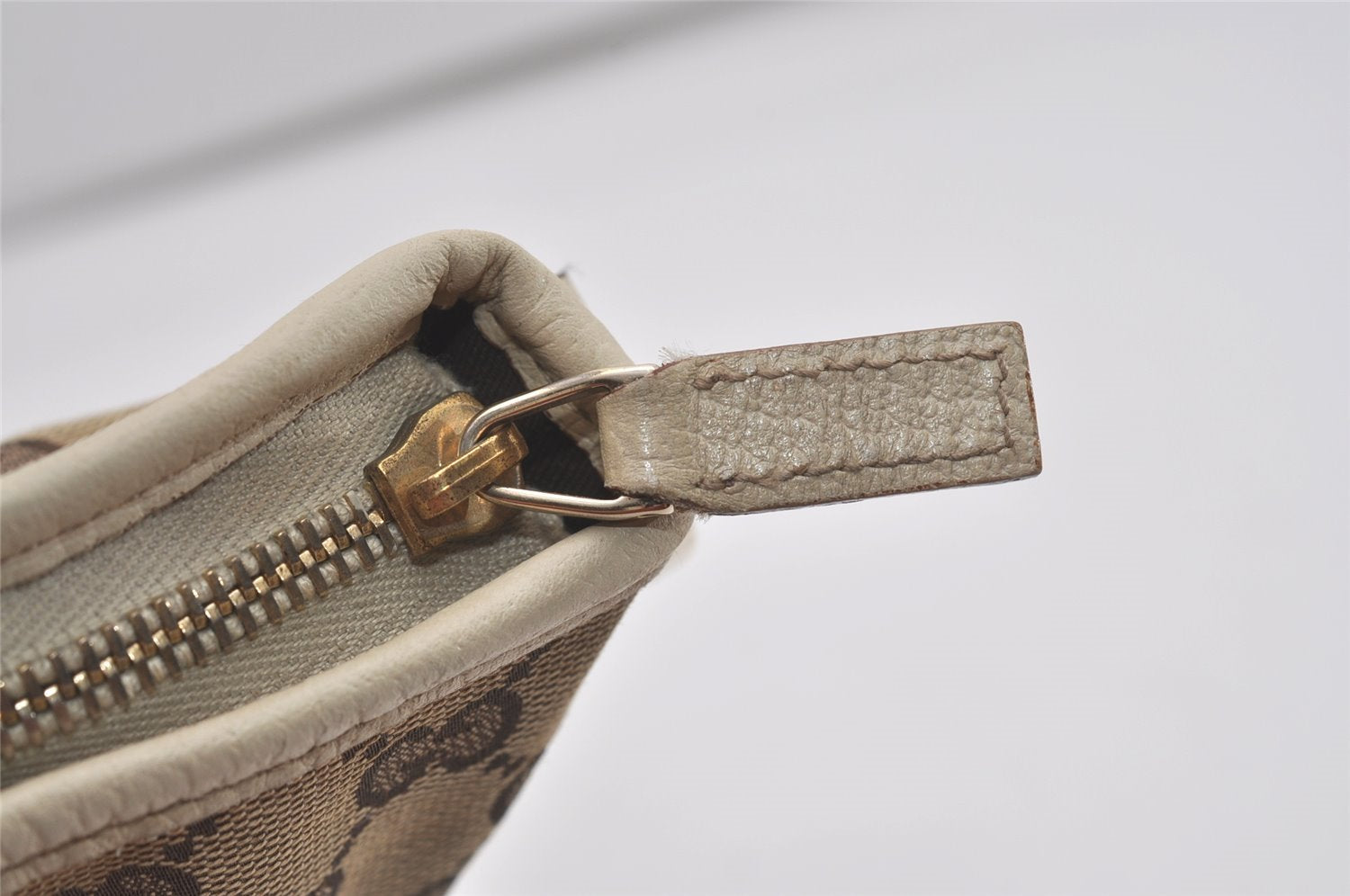 Authentic GUCCI Abbey Shoulder Cross Bag GG Canvas Leather 131326 Brown 7768I