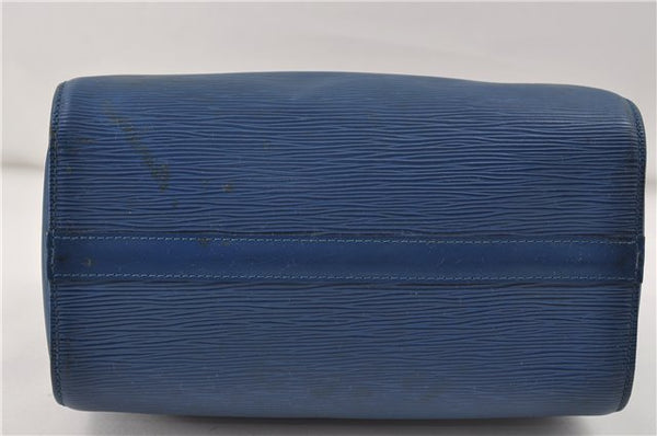 Authentic Louis Vuitton Epi Speedy 25 Hand Boston Bag Blue M43015 LV 7769D