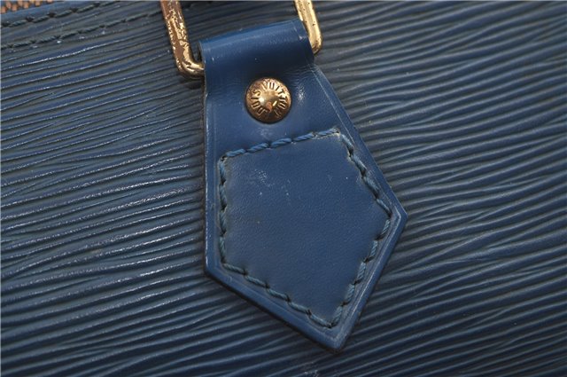 Authentic Louis Vuitton Epi Speedy 25 Hand Boston Bag Blue M43015 LV 7769D