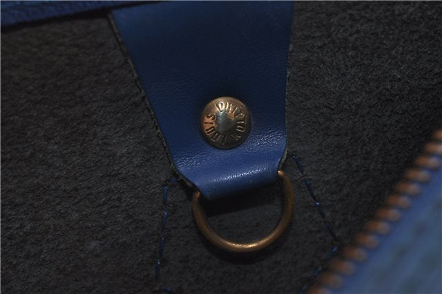 Authentic Louis Vuitton Epi Speedy 25 Hand Boston Bag Blue M43015 LV 7769D