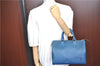Authentic Louis Vuitton Epi Speedy 25 Hand Boston Bag Blue M43015 LV 7769D