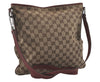 Authentic GUCCI Shoulder Cross Body Bag GG Canvas Leather 113013 Brown 7769I