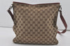 Authentic GUCCI Shoulder Cross Body Bag GG Canvas Leather 113013 Brown 7769I