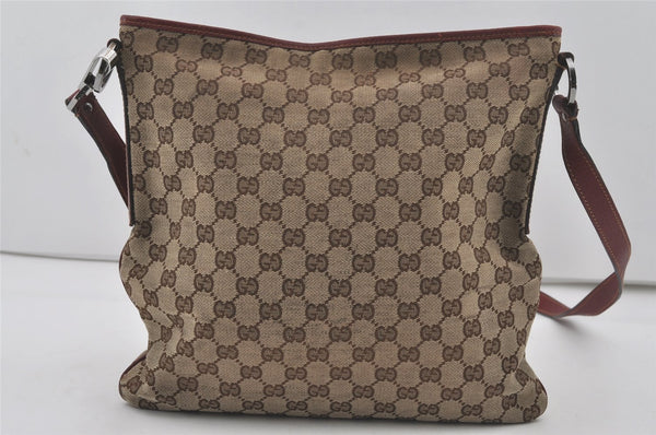 Authentic GUCCI Shoulder Cross Body Bag GG Canvas Leather 113013 Brown 7769I