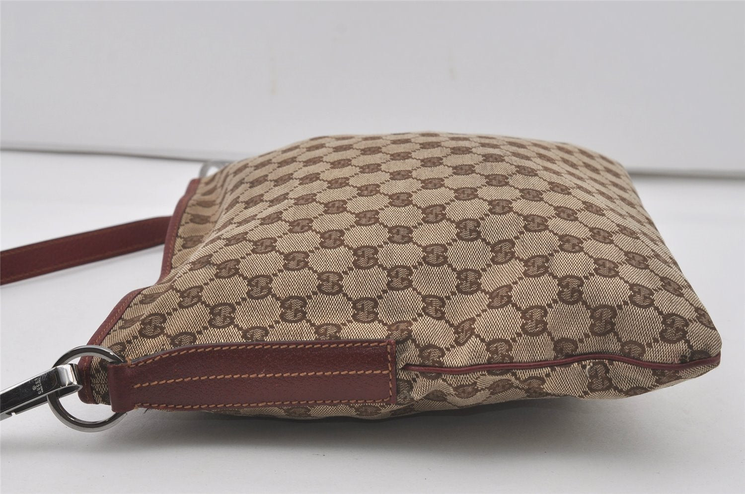 Authentic GUCCI Shoulder Cross Body Bag GG Canvas Leather 113013 Brown 7769I