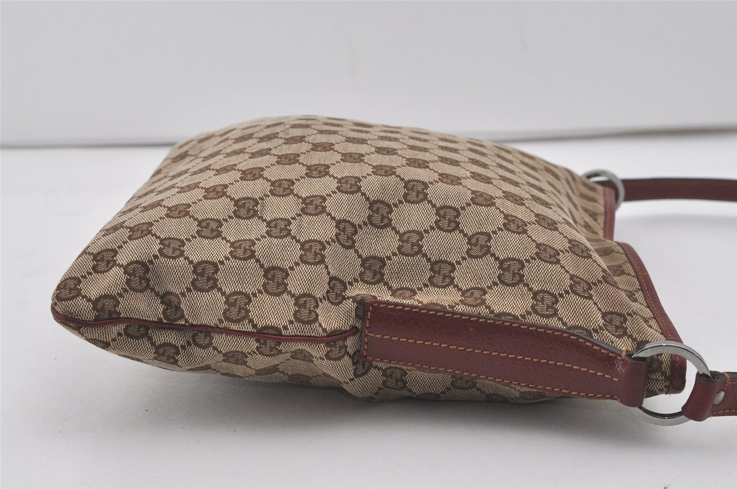 Authentic GUCCI Shoulder Cross Body Bag GG Canvas Leather 113013 Brown 7769I