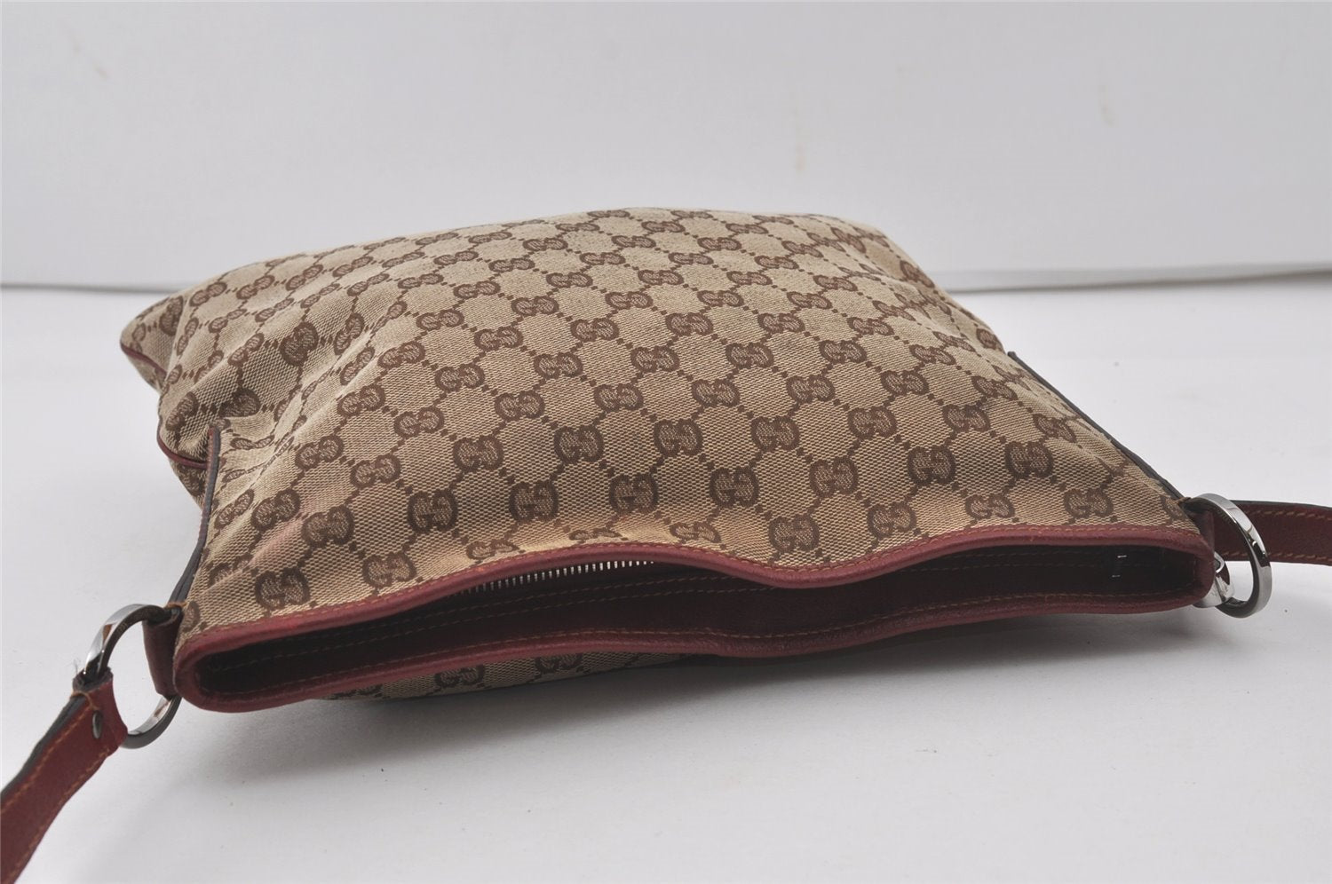 Authentic GUCCI Shoulder Cross Body Bag GG Canvas Leather 113013 Brown 7769I