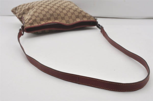 Authentic GUCCI Shoulder Cross Body Bag GG Canvas Leather 113013 Brown 7769I